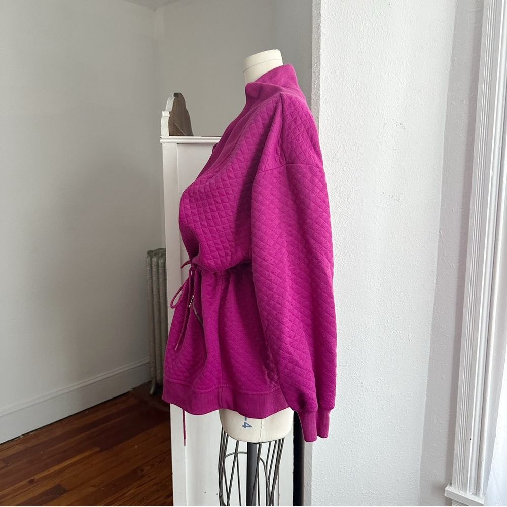Vintage 1990s Simple Addition drawstring waist quilted sweatshirt coat XL